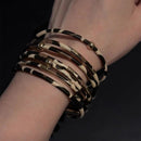 Pulseira Luxury Panther | Couro Multicamadas & Design de Leopardo