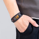 Pulseira Double Orion | Couro Triplo & Pedra Natural