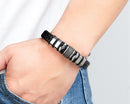 Pulseira Iron Link | Couro Trançado & Correntes de Aço