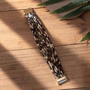 Pulseira Luxury Panther | Couro Multicamadas & Design de Leopardo