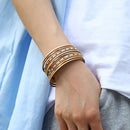 Pulseira Cleópatra | Couro Multicamadas & Azulejos Coloridos