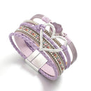 Pulseira Lumina Love | Couro Multicamadas & Coração Dourado