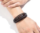 Pulseira Brave Wolf | Couro Multicamadas & Design Rústico