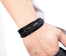 Pulseira Brave Wolf | Couro Multicamadas & Design Rústico