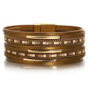 Pulseira Cleópatra | Couro Multicamadas & Azulejos Coloridos