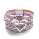 Pulseira Lumina Love | Couro Multicamadas & Coração Dourado
