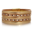Pulseira Cleópatra | Couro Multicamadas & Azulejos Coloridos
