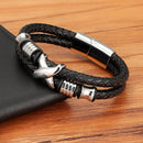 Pulseira Nexus Prime | Couro Duplo & Pingente em X