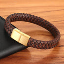 Pulseira Terra Steel | Couro Trançado & Design Simples