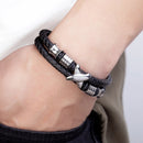 Pulseira Nexus Prime | Couro Duplo & Pingente em X