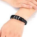 Pulseira Iron Link | Couro Trançado & Correntes de Aço