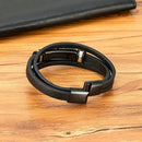 Pulseira Sky Hunter | Águia de Aço & Couro Triplo
