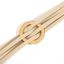 Pulseira Solarie | Couro Envoltório & Elo Dourado