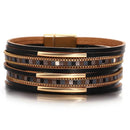 Pulseira Cleópatra | Couro Multicamadas & Azulejos Coloridos