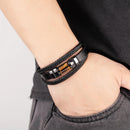 Pulseira Nero Stone | Couro Triplo & Modelo Minimalista