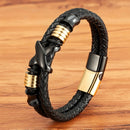 Pulseira Nexus Prime | Couro Duplo & Pingente em X