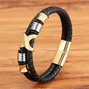 Pulseira Nexus Prime | Couro Duplo & Pingente em X