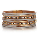 Pulseira Cleópatra | Couro Multicamadas & Azulejos Coloridos