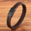 Pulseira Terra Steel | Couro Trançado & Design Simples
