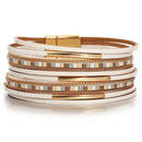 Pulseira Cleópatra | Couro Multicamadas & Azulejos Coloridos