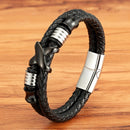 Pulseira Nexus Prime | Couro Duplo & Pingente em X