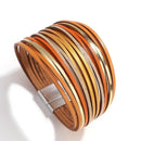 Pulseira Arco Radiante | Tiras de Couro Brilhantes
