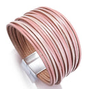 Pulseira Arco Radiante | Tiras de Couro Brilhantes