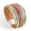 Pulseira Arco Radiante | Tiras de Couro Brilhantes