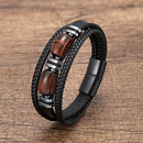 Pulseira Double Orion | Couro Triplo & Pedra Natural