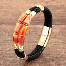 Pulseira Onyx Prime | Corda Dupla & Linha de Pedra Dupla