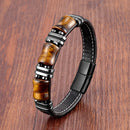 Pulseira Krownel | Pedra Natural & Barras de Aço