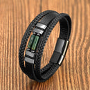 Pulseira Nero Stone | Couro Triplo & Modelo Minimalista