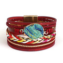 Pulseira Vibrance Prisma | Couro Trançado & Pedra Colorida