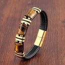 Pulseira Krownel | Pedra Natural & Barras de Aço
