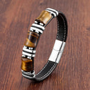 Pulseira Krownel | Pedra Natural & Barras de Aço