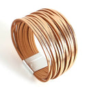 Pulseira Arco Radiante | Tiras de Couro Brilhantes