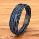Pulseira Brave Wolf | Couro Multicamadas & Design Rústico