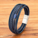 Pulseira Brave Wolf | Couro Multicamadas & Design Rústico