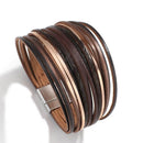 Pulseira Arco Radiante | Tiras de Couro Brilhantes