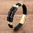 Pulseira Onyx Prime | Corda Dupla & Linha de Pedra Dupla