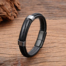 Pulseira Tauren | Couro Trançado & Pedra Natural