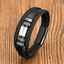 Pulseira Nero Stone | Couro Triplo & Modelo Minimalista