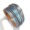 Pulseira Arco Radiante | Tiras de Couro Brilhantes