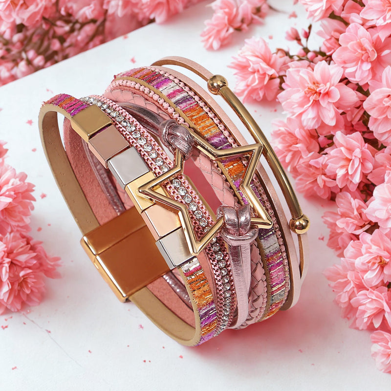 Pulseira Stella Golden | Estrela Dourada & Cores Vibrantes