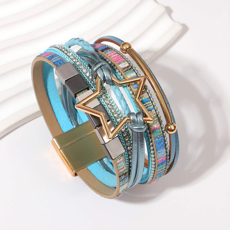 Pulseira Stella Golden | Estrela Dourada & Cores Vibrantes