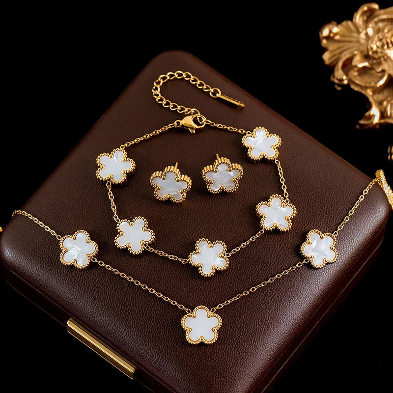 Conjunto Trevo Dourado | Joias Femininas