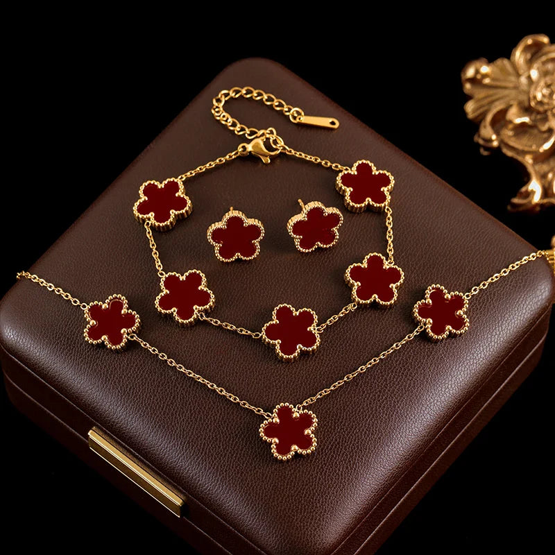 Conjunto Trevo Dourado | Joias Femininas