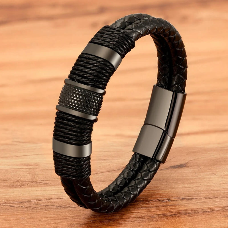 Pulseira Dual Force | Corda Dupla & Aço Elegante
