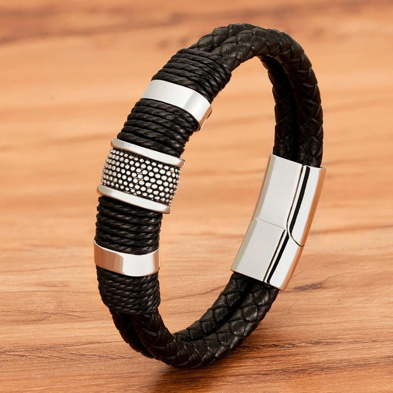 Pulseira Dual Force | Corda Dupla & Aço Elegante