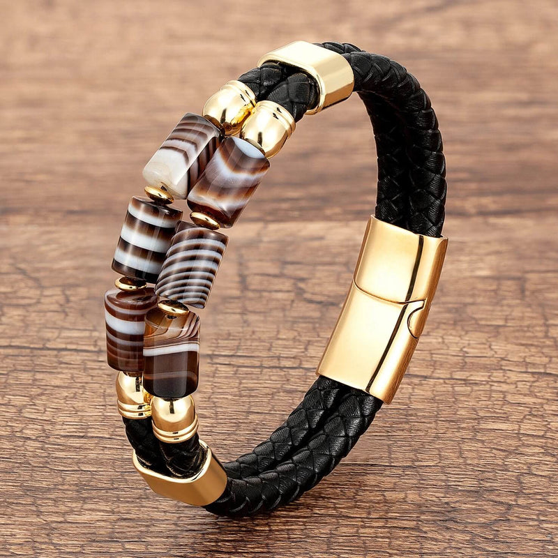 Pulseira Onyx Prime | Corda Dupla & Linha de Pedra Dupla